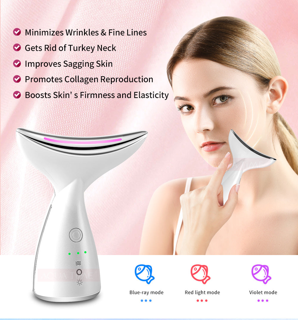 3 Colors LED Photon Therapy Skin Tighten Reduce Double Chin Face Lifting Devices